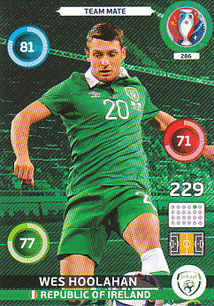 Wes Hoolahan Republic of Ireland Panini UEFA EURO 2016 #286